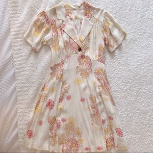 Free People Floral Yellow Dress w/ Pockets